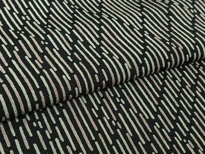 平和屋着物▽上質な小紋　単衣　幾何学文様　黒地　さが美扱い　正絹　逸品　AABM1980jh