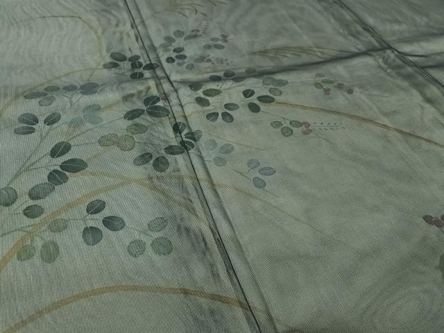 平和屋着物▽訪問着　無双　紗袷　紗×紗　草花文　金彩　正絹　逸品　AABM1983jh