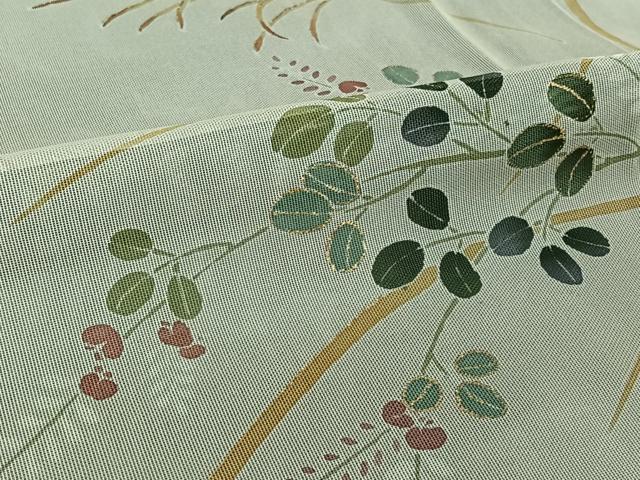 平和屋着物▽訪問着　無双　紗袷　紗×紗　草花文　金彩　正絹　逸品　AABM1983jh