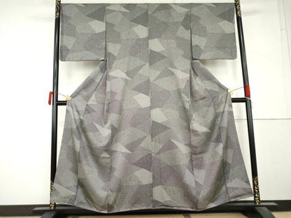 平和屋着物●江戸小紋　切嵌　黒地　正絹　逸品　AABM2008cs