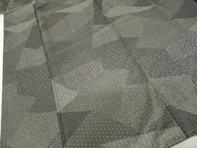 平和屋着物●江戸小紋　切嵌　黒地　正絹　逸品　AABM2008cs