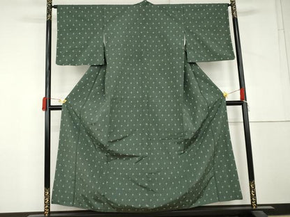 平和屋着物●上質な紬　十字　正絹　逸品　AABM2011cs