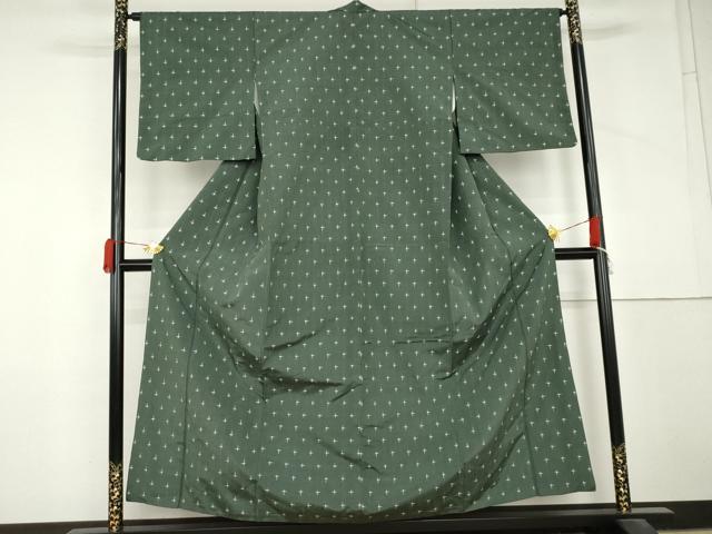 平和屋着物●上質な紬　十字　正絹　逸品　AABM2011cs