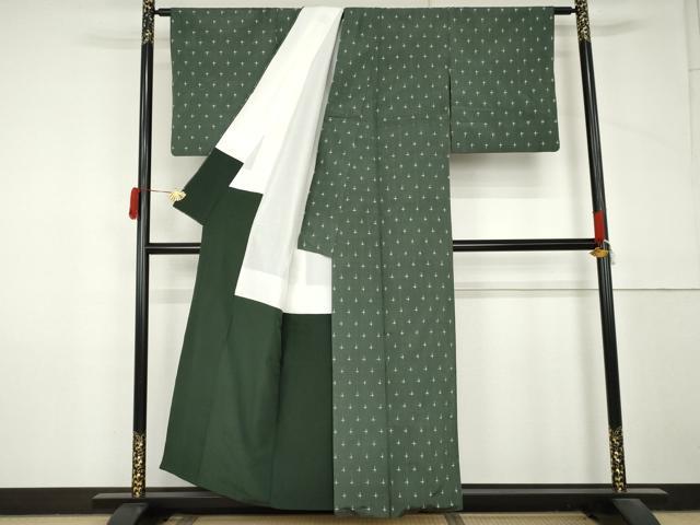 平和屋着物●上質な紬　十字　正絹　逸品　AABM2011cs