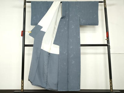 平和屋着物●上質な色無地　枝梅地紋　熨斗目花色　正絹　逸品　未使用　AABM2014cs