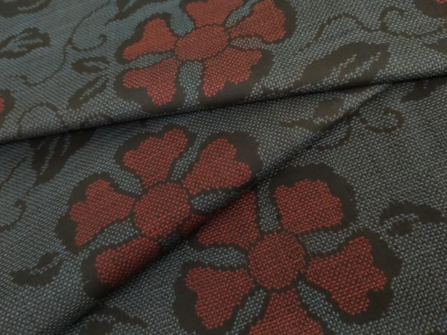 平和屋着物●本場大島紬　7マルキ　花唐草文　正絹　逸品　AABM2017cs