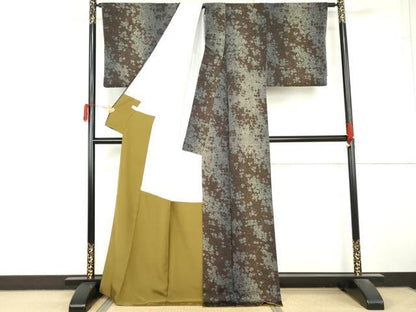 平和屋着物●染色工房　室華風　小紋　霞文　正絹　逸品　AABM2029cs