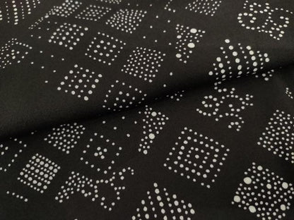 平和屋着物●上質な小紋　吉祥菱文　黒地　正絹　逸品　AABM2030cs