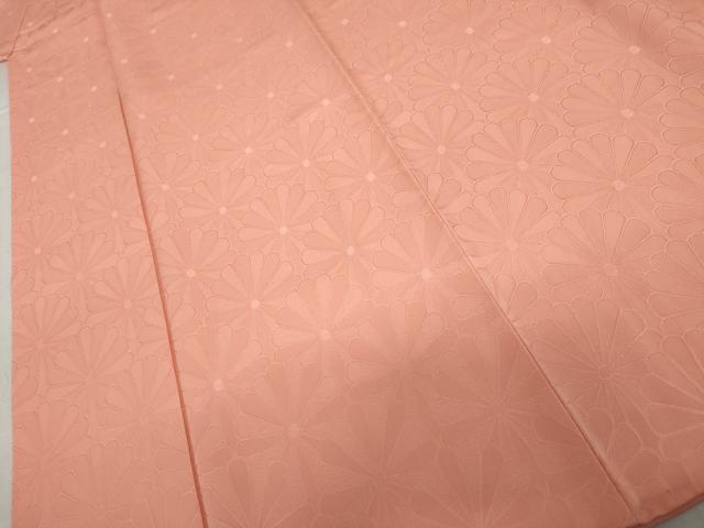 平和屋着物●上質な色無地　花尽くし地紋　薄紅色　正絹　逸品　AABM2032cs