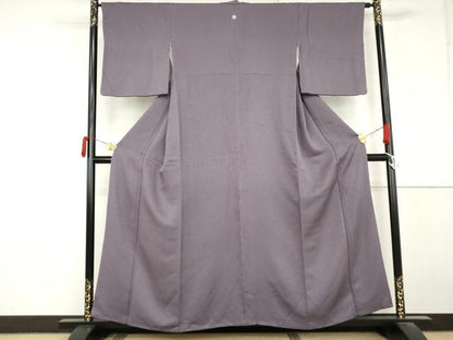 平和屋着物●上質な色無地　竜胆色　正絹　逸品　AABM2039cs