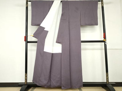 平和屋着物●上質な色無地　竜胆色　正絹　逸品　AABM2039cs