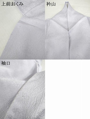 平和屋着物●上質な色無地　作家物　草花地紋　藤色　正絹　逸品　AABM2043cs