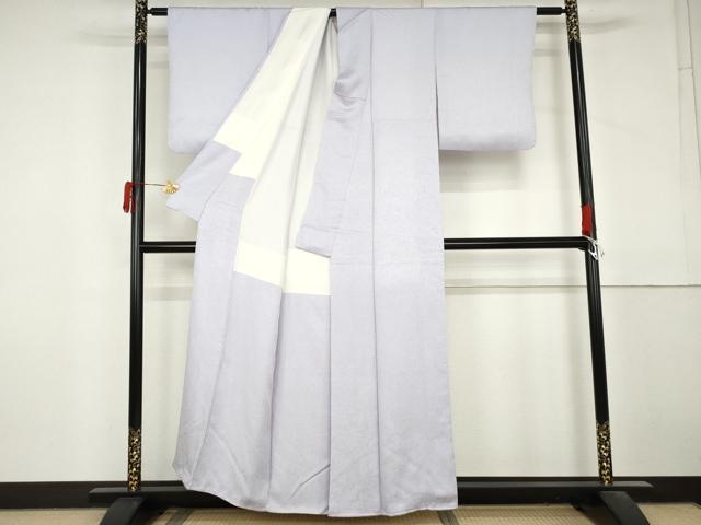 平和屋着物●上質な色無地　作家物　草花地紋　藤色　正絹　逸品　AABM2043cs