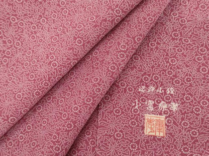 平和屋着物●人間国宝 小宮康孝　江戸小紋　草花文　高島屋扱い　正絹　逸品　AABM2053cs