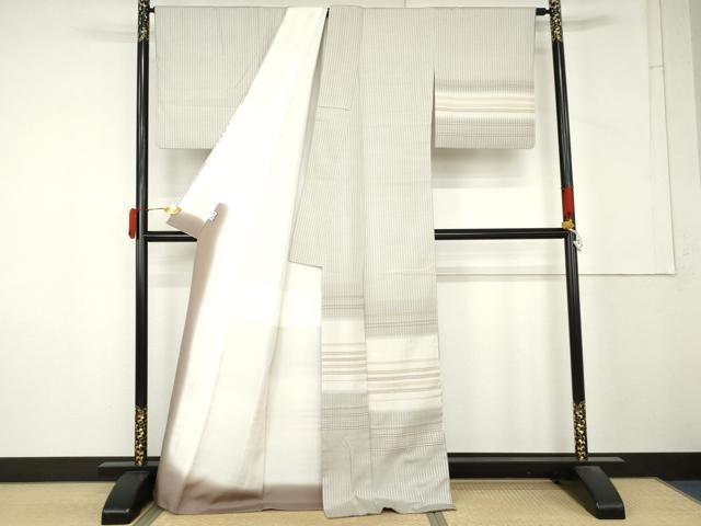 平和屋着物●藤山千春　訪問着　お召地　吉野間道　正絹　逸品　AABM2057cs