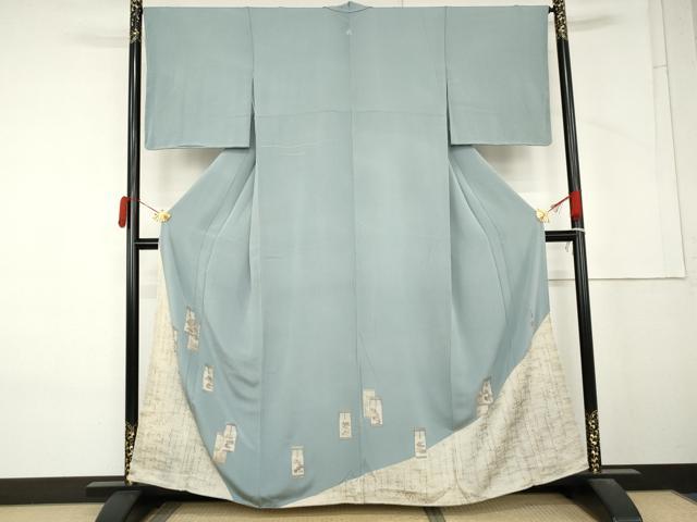平和屋着物●松尾光琳　色留袖　源氏物語　銀彩　鬼しぼ縮緬　正絹　逸品　AABM2079cs