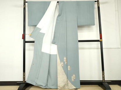 平和屋着物●松尾光琳　色留袖　源氏物語　銀彩　鬼しぼ縮緬　正絹　逸品　AABM2079cs