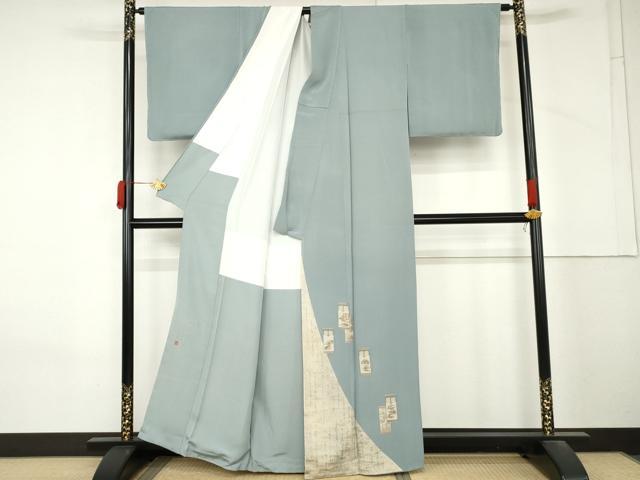 平和屋着物●松尾光琳　色留袖　源氏物語　銀彩　鬼しぼ縮緬　正絹　逸品　AABM2079cs