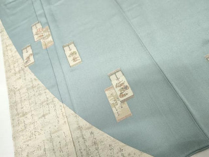 平和屋着物●松尾光琳　色留袖　源氏物語　銀彩　鬼しぼ縮緬　正絹　逸品　AABM2079cs