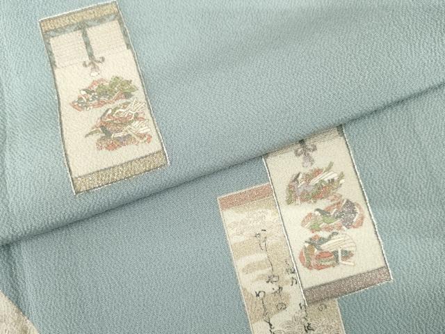 平和屋着物●松尾光琳　色留袖　源氏物語　銀彩　鬼しぼ縮緬　正絹　逸品　AABM2079cs