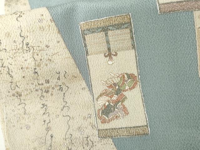 平和屋着物●松尾光琳　色留袖　源氏物語　銀彩　鬼しぼ縮緬　正絹　逸品　AABM2079cs