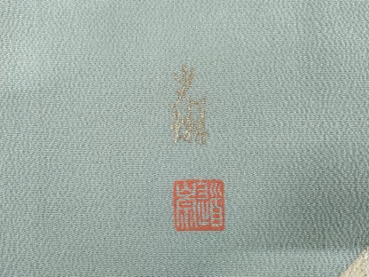平和屋着物●松尾光琳　色留袖　源氏物語　銀彩　鬼しぼ縮緬　正絹　逸品　AABM2079cs