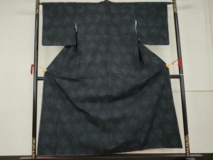 平和屋着物●上質な紬　枝花文　正絹　逸品　未使用　AABM2085cs