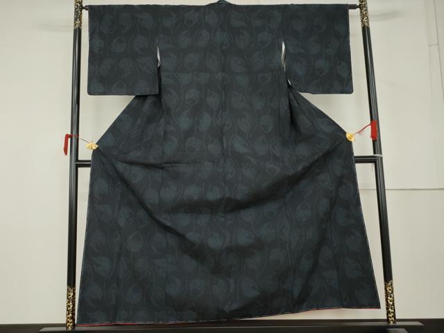 平和屋着物●上質な紬　枝花文　正絹　逸品　未使用　AABM2085cs