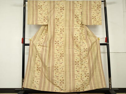 平和屋着物●上質な紬　琉球絣文様　正絹　逸品　AABM2089cs