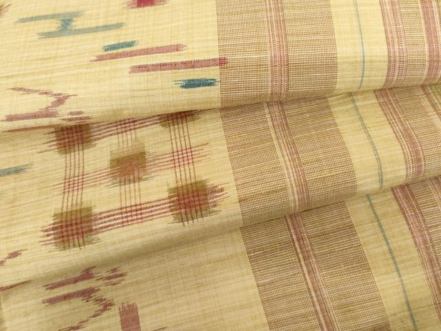 平和屋着物●上質な紬　琉球絣文様　正絹　逸品　AABM2089cs