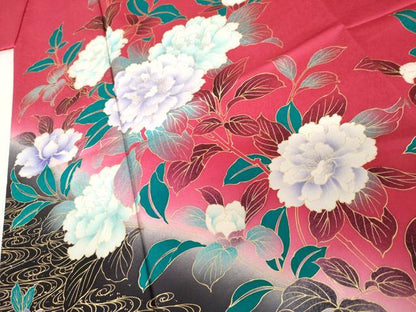 平和屋着物●豪華振袖　枝花文　暈し染め　金彩　正絹　逸品　AABM2100cs