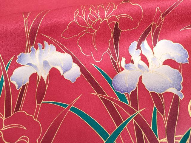 平和屋着物●豪華振袖　枝花文　暈し染め　金彩　正絹　逸品　AABM2100cs