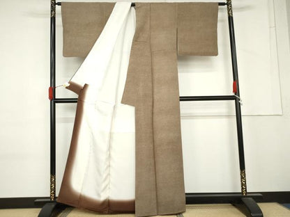 平和屋着物●江戸小紋　極小鮫小紋柄　反端付き　正絹　逸品　AABM2117cs