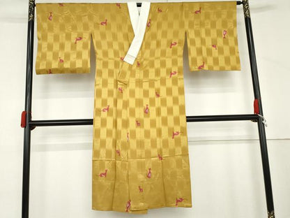 平和屋着物●長襦袢　無双仕立て　ネコ　猫　正絹　逸品　AABM2120cs