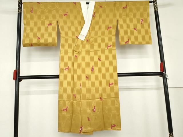 平和屋着物●長襦袢　無双仕立て　ネコ　猫　正絹　逸品　AABM2120cs
