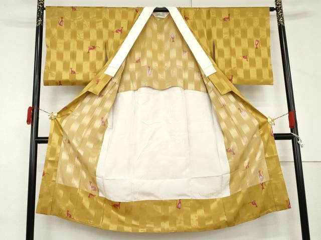 平和屋着物●長襦袢　無双仕立て　ネコ　猫　正絹　逸品　AABM2120cs