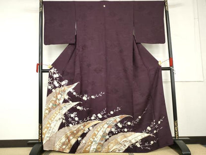 平和屋着物●豪華色留袖　吉祥枝花文　金彩　正絹　逸品　AABM2125cs