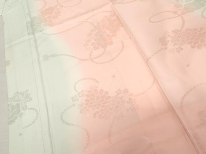平和屋着物●振袖用長襦袢　袷　花扇地紋　暈し染め　正絹　逸品　AABM2127cs