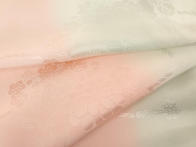 平和屋着物●振袖用長襦袢　袷　花扇地紋　暈し染め　正絹　逸品　AABM2127cs