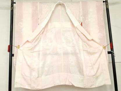 平和屋着物●振袖用長襦袢　無双仕立て　花毬地紋　暈し染め　正絹　逸品　AABM2128cs