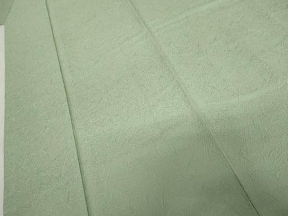 平和屋着物●上質な色無地　氷割れ地紋　裏葉色　正絹　逸品　未使用　AABM2130cs