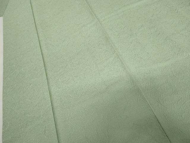 平和屋着物●上質な色無地　氷割れ地紋　裏葉色　正絹　逸品　未使用　AABM2130cs