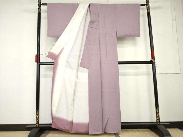 平和屋着物●上質な色無地　霞地紋　浅紫色　松坂屋扱い　正絹　逸品　未使用　AABM2131cs