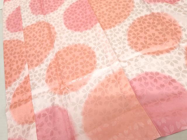平和屋着物●H・L（アッシュエル）　HENRI-LUC CHAPUIS　振袖用長襦袢　無双仕立て　舞桜文　洗える着物　AABM2133cs