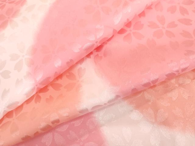 平和屋着物●H・L（アッシュエル）　HENRI-LUC CHAPUIS　振袖用長襦袢　無双仕立て　舞桜文　洗える着物　AABM2133cs