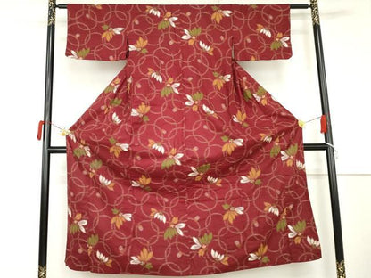 平和屋着物●上質な小紋　舞花文　綿　AABM2140cs