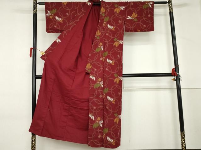 平和屋着物●上質な小紋　舞花文　綿　AABM2140cs