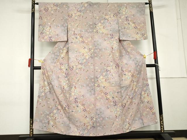 平和屋着物●上質な小紋　辻が花　暈し染め　金彩　正絹　逸品　未使用　AABM2150cs