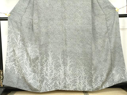 平和屋着物●訪問着　枝花文　たたき染め　正絹　逸品　AABM2157cs