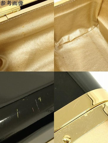 平和屋本店▼ファッション小物　Paolotti　パオロッティ　ハンドバッグ　バニティバッグ　ブラック×ゴールド　逸品　AABM2162ay